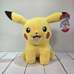 2020 9" Pokemon Sitting Pikachu Plush WCT Wicked Cool Toys Tag Error